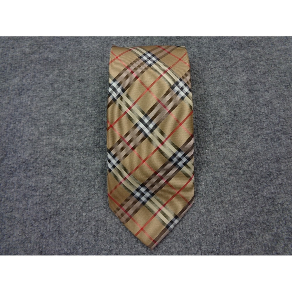 Paul Smith Tie Mens Beige Nova Check Plaid 100% Silk Made In Italy Necktie